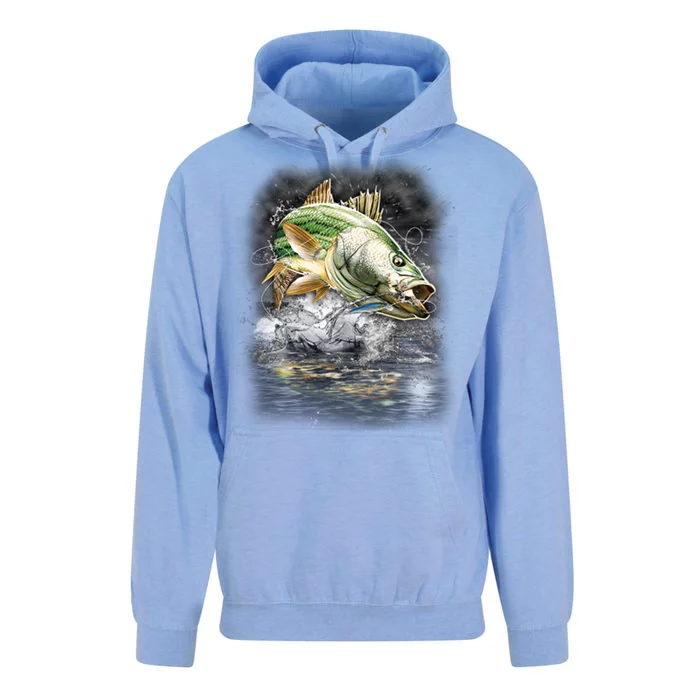 Walleye Wilderness - Fishing Jumping Fish Unisex Surf Hoodie