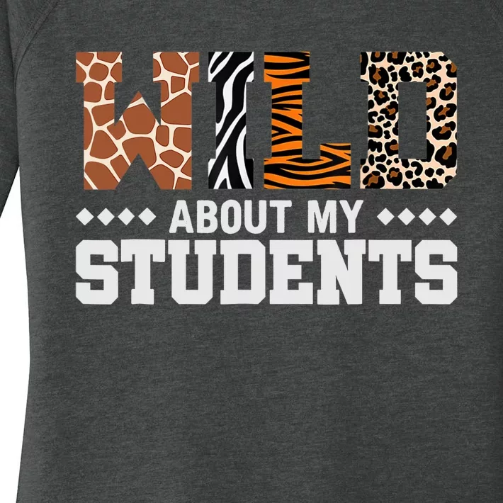 Wild About My Students Animals Teacher Women's Perfect Tri Tunic Long Sleeve Shirt