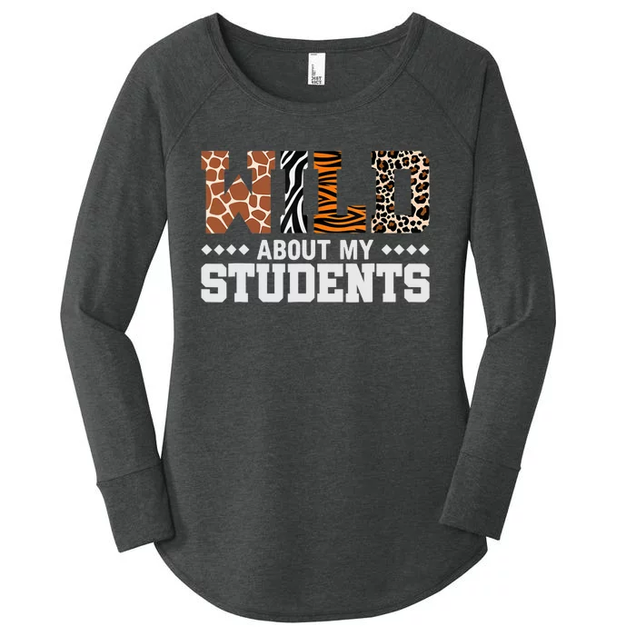 Wild About My Students Animals Teacher Women's Perfect Tri Tunic Long Sleeve Shirt