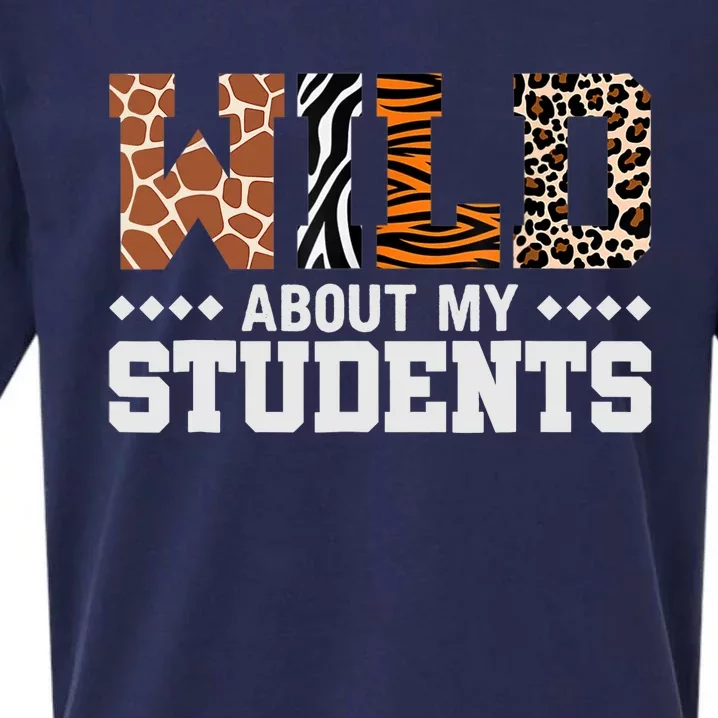 Wild About My Students Animals Teacher Sueded Cloud Jersey T-Shirt