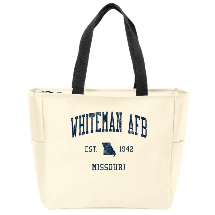 Whiteman Afb Mo Vintage Athletic Sports Zip Tote Bag