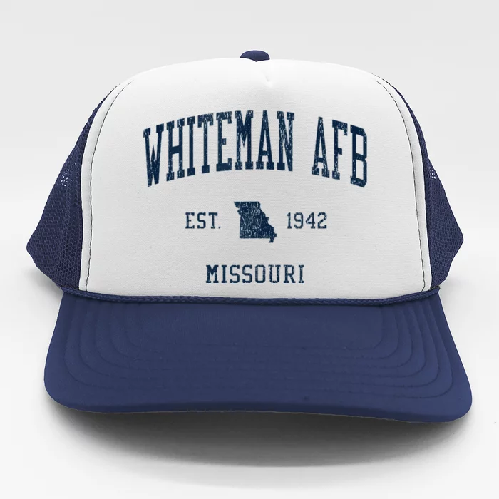 Whiteman Afb Mo Vintage Athletic Sports Trucker Hat