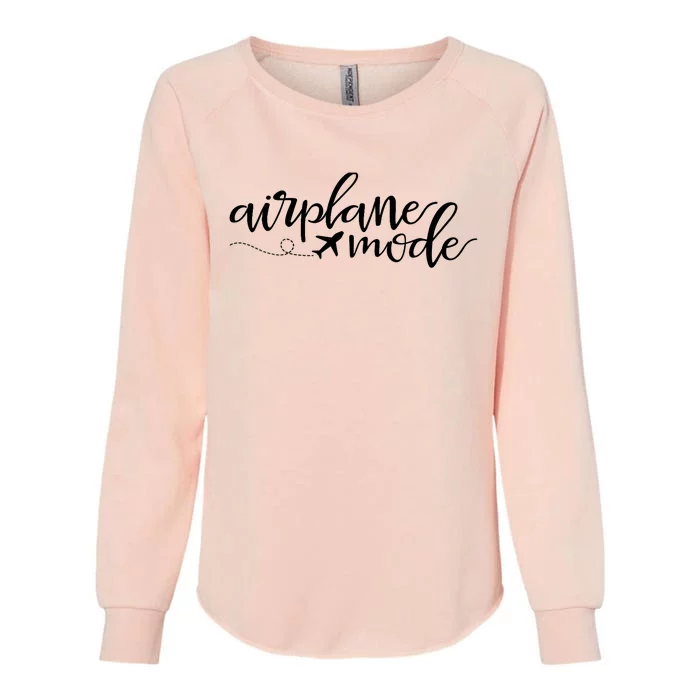 Wo Airplane Mode Funny Vacation Travel Adventure Matching V-Neck Womens California Wash Sweatshirt