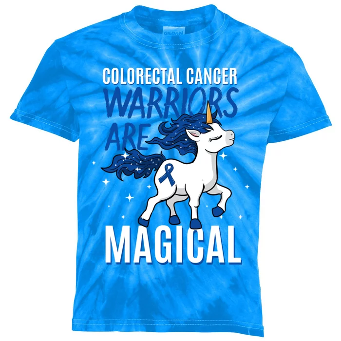 Warriors Are Magical Colorectal Cancer Colonoscopy Advocate Gift Kids Tie-Dye T-Shirt