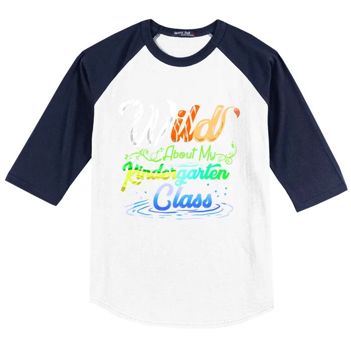 Wild About My Kindergarten Class School Teacher Gift Baseball Sleeve Shirt