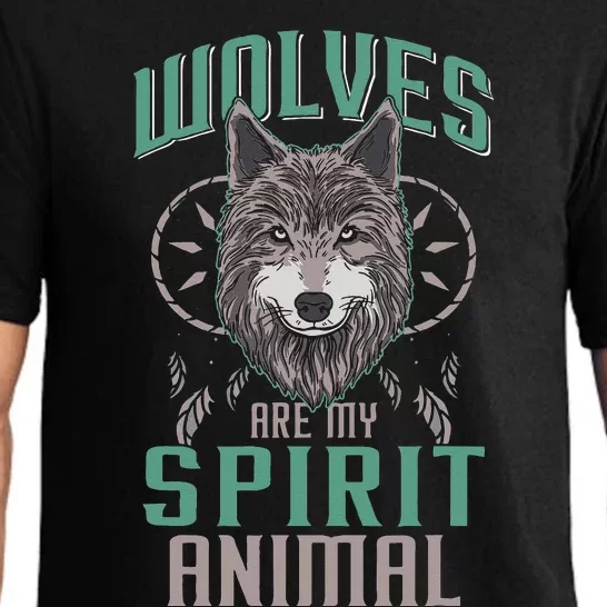 Wolves Are My Spirit Animal Wolf Lover Animal Dreamcatcher Pajama Set