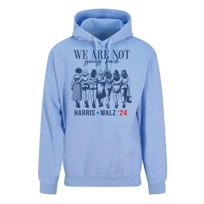 We Are Not Going Back Feminist Kamala Harris Waltz 24 Unisex Surf Hoodie