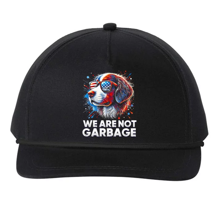 We Are Not Garbage Vote Trump 2024 Trump Supporter Garbage Snapback Five-Panel Rope Hat