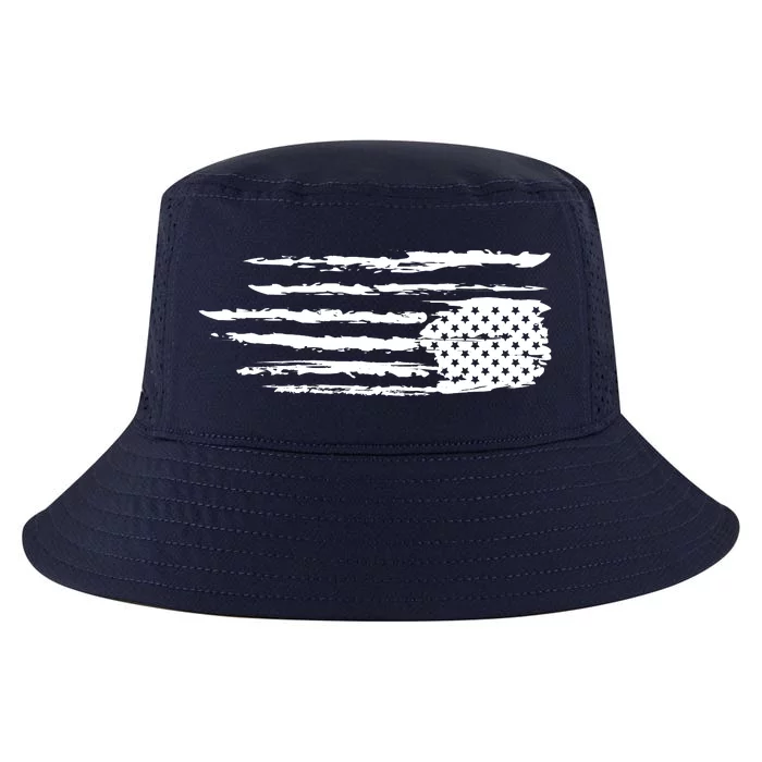 We Are Not Ok Upside Down USA Flag In Distress Cool Comfort Performance Bucket Hat