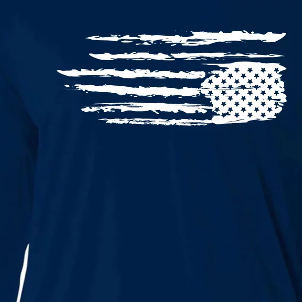 We Are Not Ok Upside Down USA Flag In Distress Cooling Performance Long Sleeve Crew