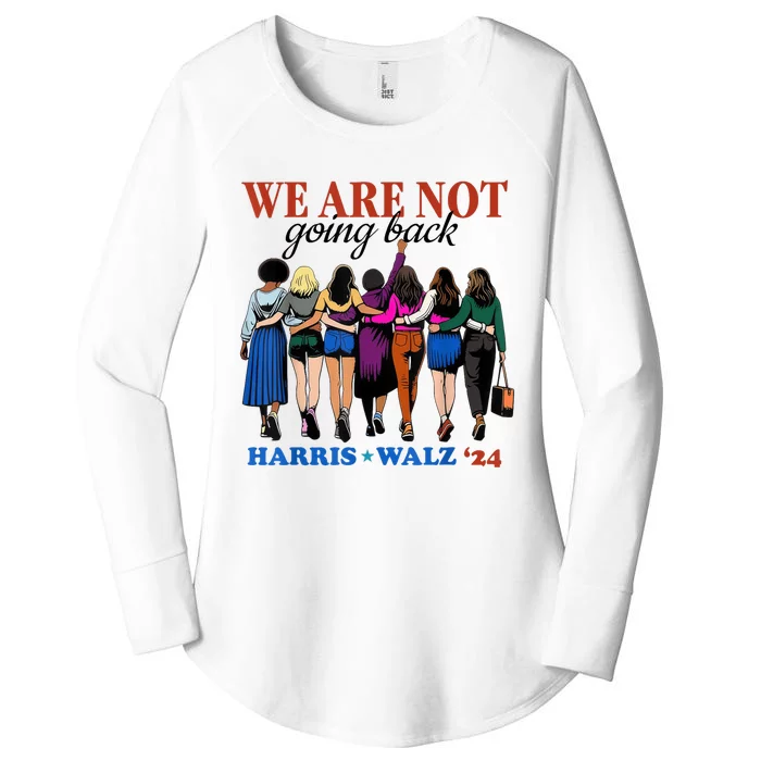 We Are Not Going Back Kamala Harris Waltz 24 Madam President Women's Perfect Tri Tunic Long Sleeve Shirt