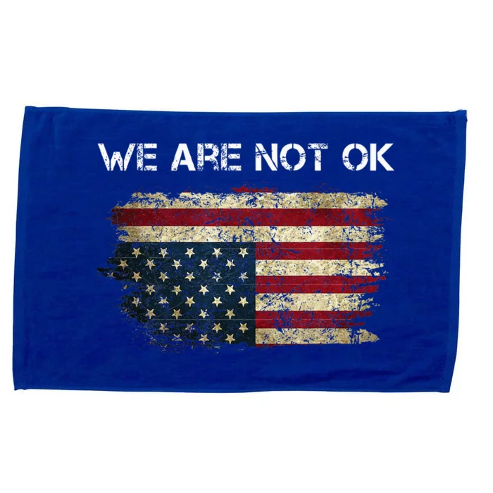 We Are Not Ok Usa Flag Upside Down Microfiber Hand Towel