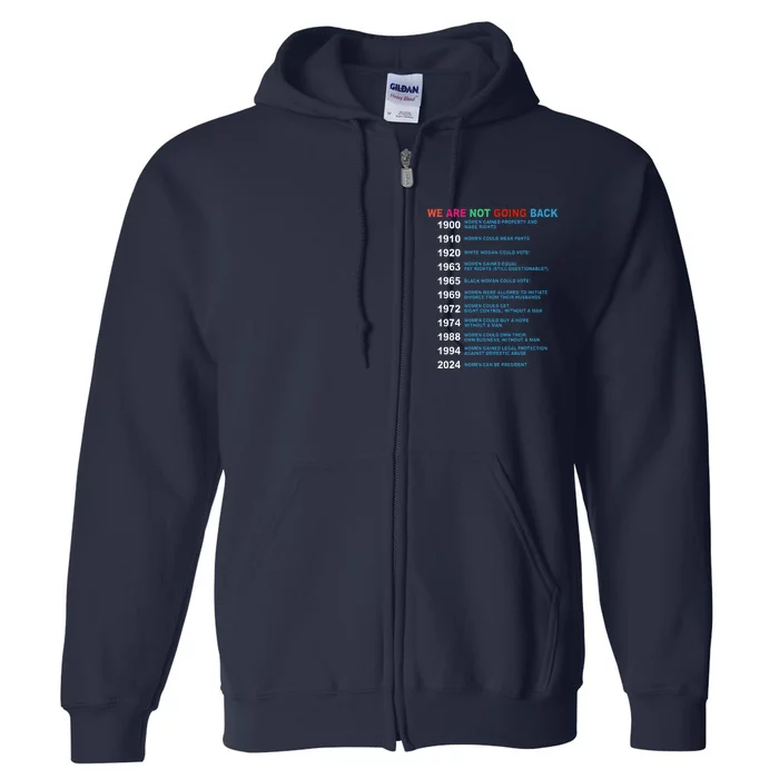 We Are Not Going Back Voting Rights Vote R.E.P.R.O.D.U.C.T.I.V.E Rights Full Zip Hoodie