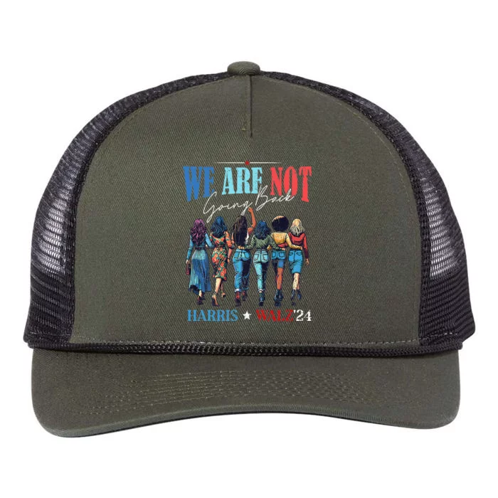 We Are Not Going Back Kamala Harris Waltz 24 Retro Rope Trucker Hat Cap