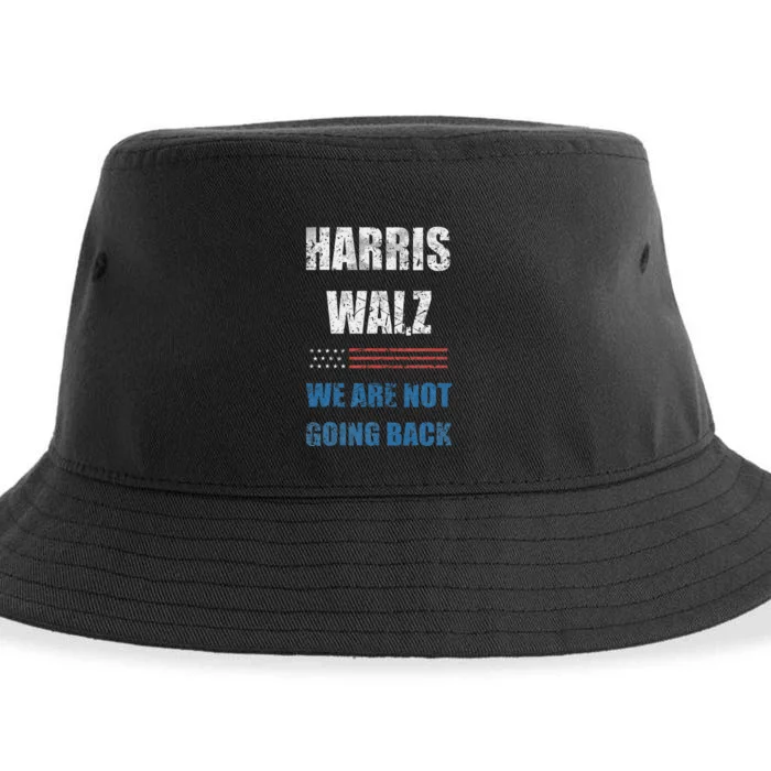 We Are Not Going Back! President Harris Walz 2024 Election Sustainable Bucket Hat