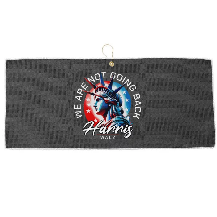 We Are Not Going Back Harris Walz Large Microfiber Waffle Golf Towel