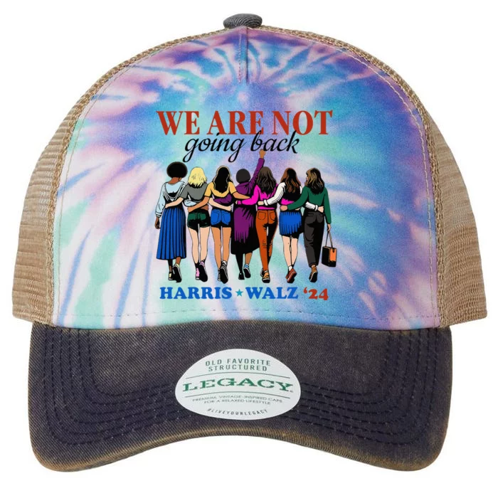 We Are Not Going Back Kamala Harris Waltz 24 Madam President Legacy Tie Dye Trucker Hat