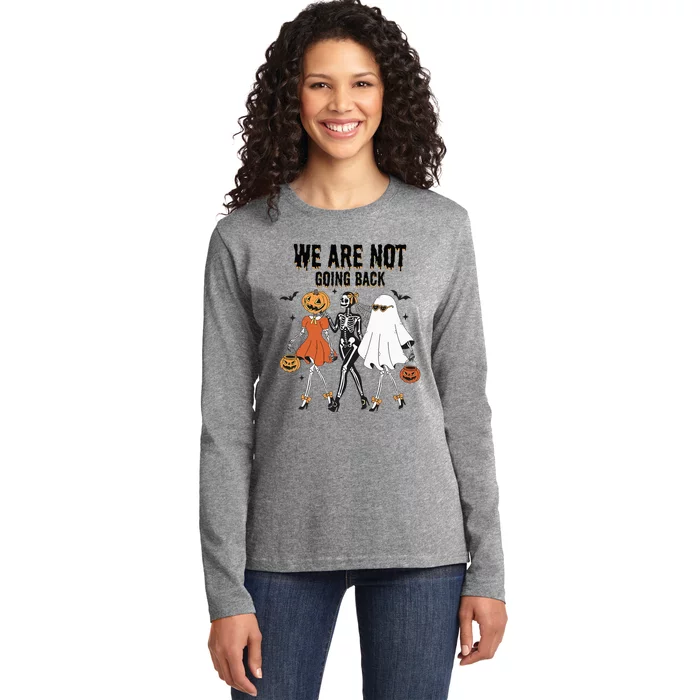 We Are Not Going Back Kamala Harris Waltz 24 Madam President Ladies Long Sleeve Shirt