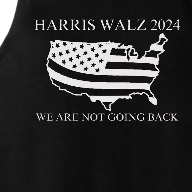 We Are Not Going Back Harris Walz 2024 Ladies Tri-Blend Wicking Tank