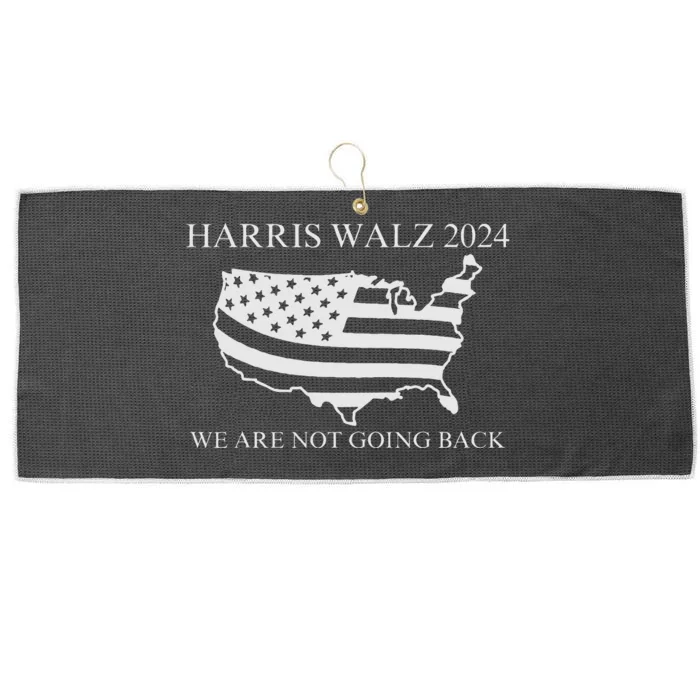 We Are Not Going Back Harris Walz 2024 Large Microfiber Waffle Golf Towel