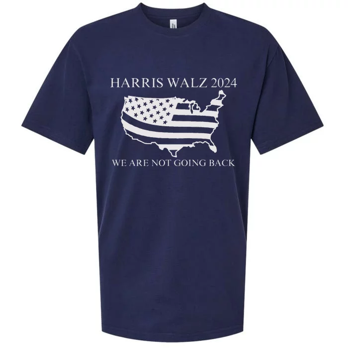 We Are Not Going Back Harris Walz 2024 Sueded Cloud Jersey T-Shirt