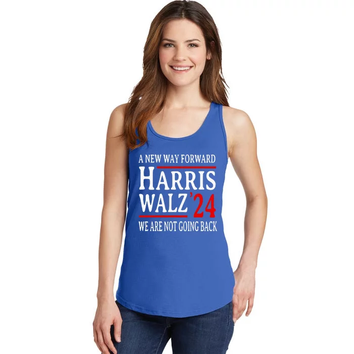 We Are Not Going Back Pro Kamala Harris Harris Walz 2024 Ladies Essential Tank