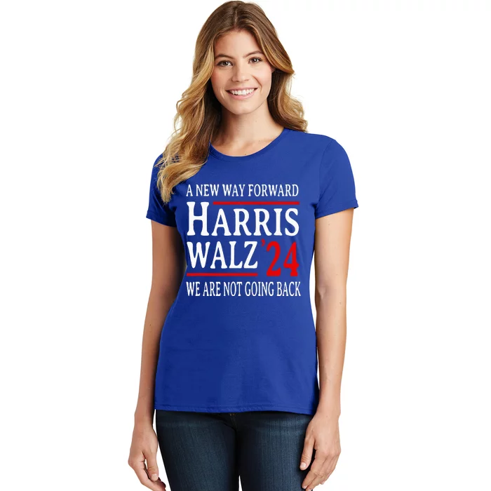 We Are Not Going Back Pro Kamala Harris Harris Walz 2024 Women's T-Shirt