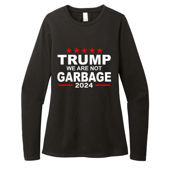 We Are Not Garbage Vote Trump 2024 Funny Quote Biden Womens CVC Long Sleeve Shirt