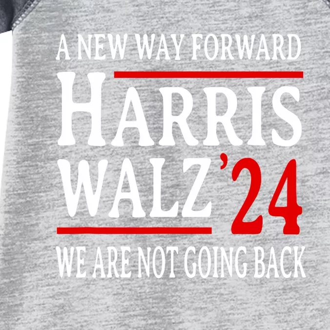 We Are Not Going Back Pro Kamala Harris Harris Walz 2024 Infant Baby Jersey Bodysuit