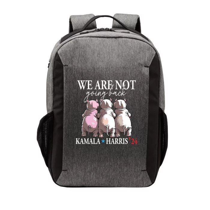 We Are Not Going Back Kamala Harris 2024 Moo Deng Cute Hippo Vector Backpack