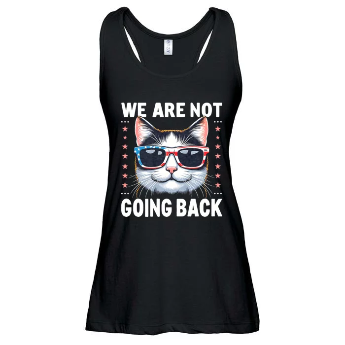 We Are Not Going Back America Flag Cat Us Election Day 2024 Ladies Essential Flowy Tank