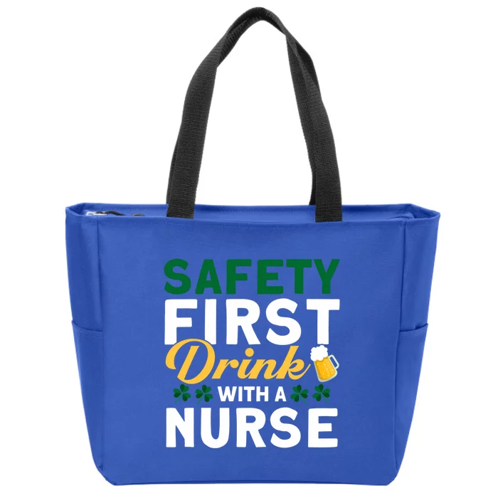 With A Nurse Safety First With A Nurse Gift Zip Tote Bag