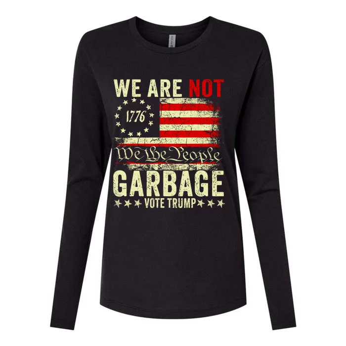 We Are Not Garbage Vote Trump 2024 Womens Cotton Relaxed Long Sleeve T-Shirt