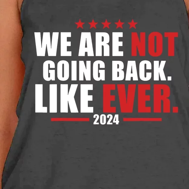 We Are Not Going Back Like Ever Women's Knotted Racerback Tank