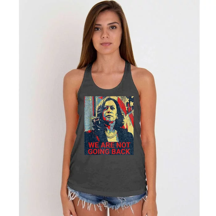 We Are Not Going Back Kamala Harris 2024 Women's Knotted Racerback Tank