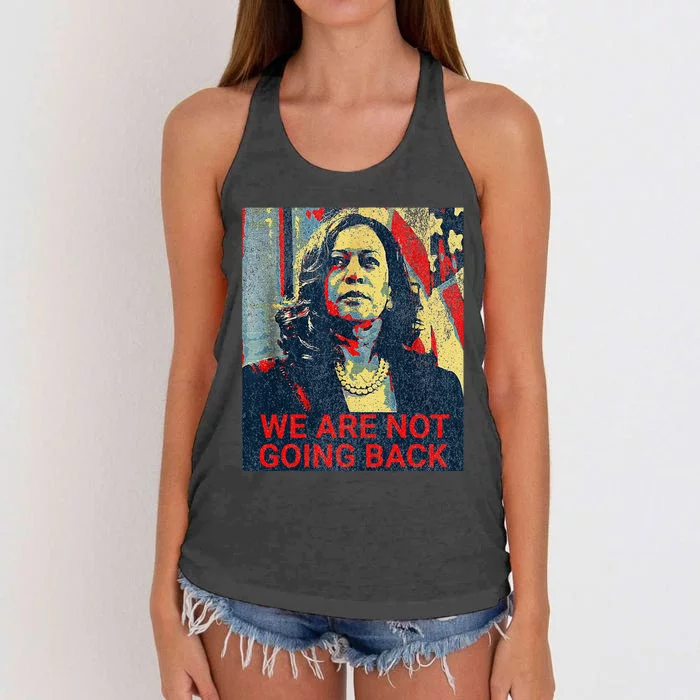 We Are Not Going Back Kamala Harris 2024 Women's Knotted Racerback Tank