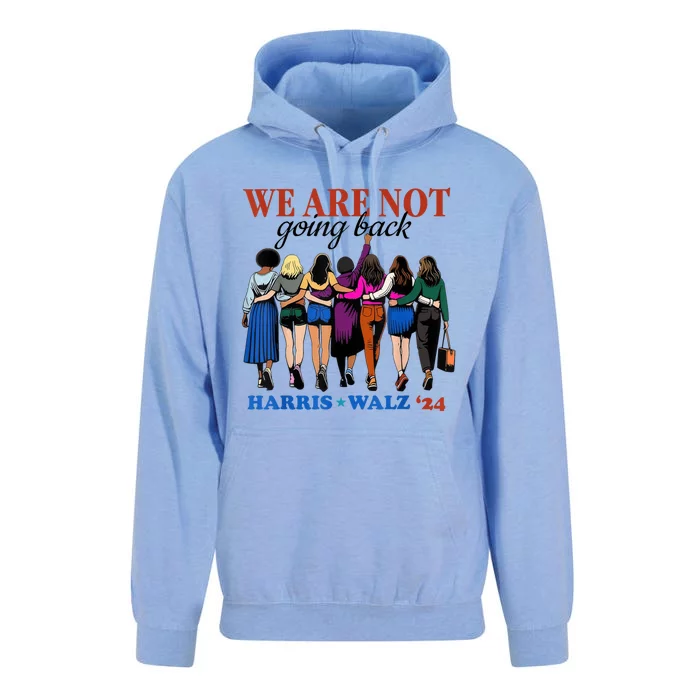 We Are Not Going Back Kamala Harris Waltz 24 Madam President Unisex Surf Hoodie