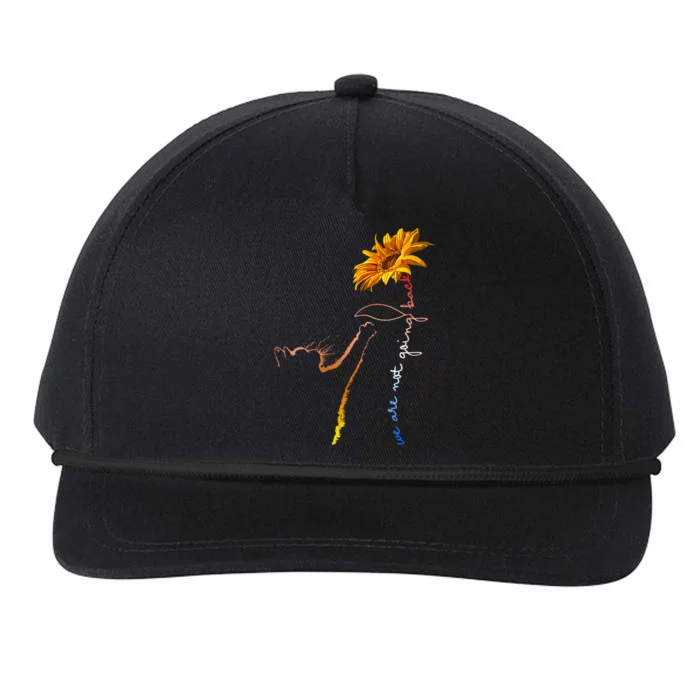 We Are Not Going Back Cute Cat Sunflower Kamalaharris Snapback Five-Panel Rope Hat