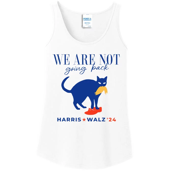 We Are Not Going Back Harris Walz 2024 Trump Sarcastic Jokes Ladies Essential Tank