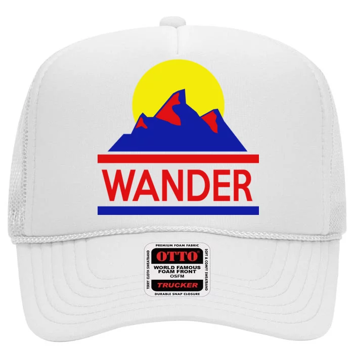 Wander The World High Crown Mesh Trucker Hat