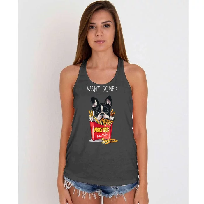 Want Some French Bulldog Women's Knotted Racerback Tank