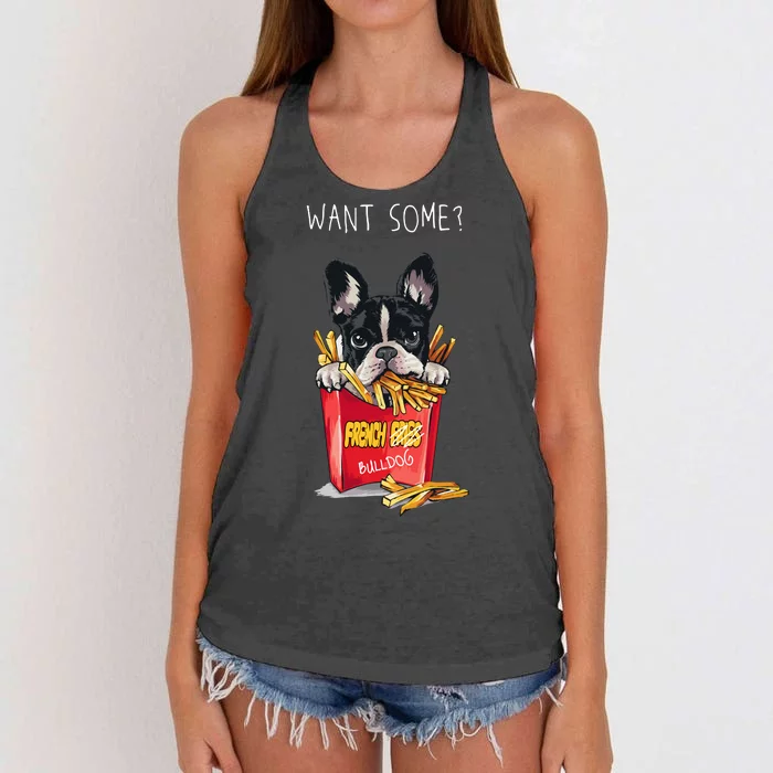 Want Some French Bulldog Women's Knotted Racerback Tank