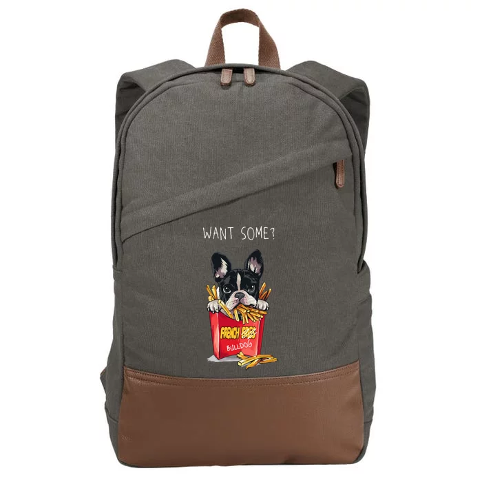 Want Some French Bulldog Cotton Canvas Backpack