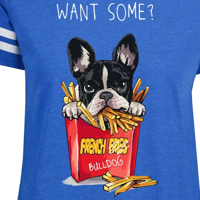 Want Some French Bulldog Enza Ladies Jersey Football T-Shirt