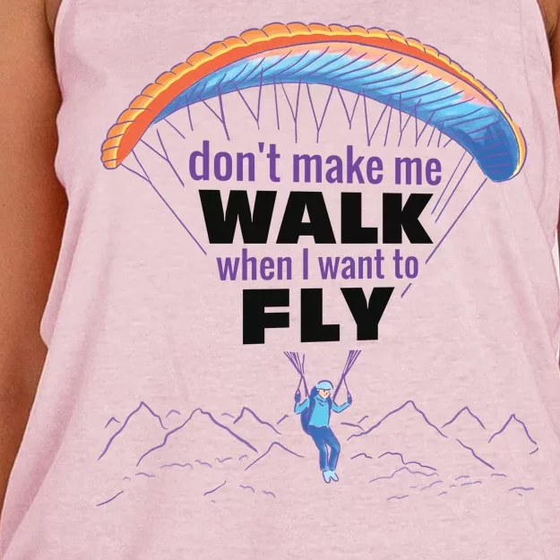 Want To Fly Paragliding Women's Knotted Racerback Tank