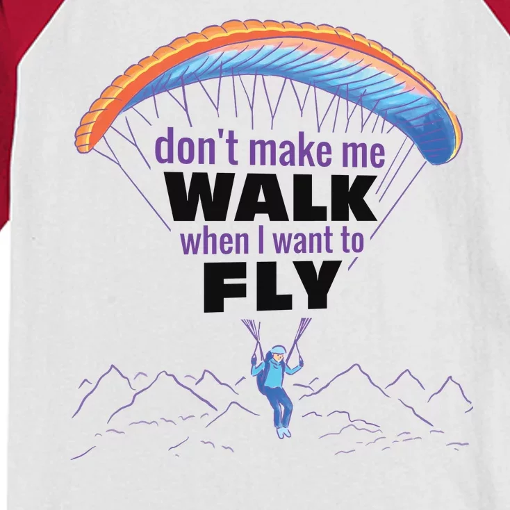 Want To Fly Paragliding Kids Colorblock Raglan Jersey