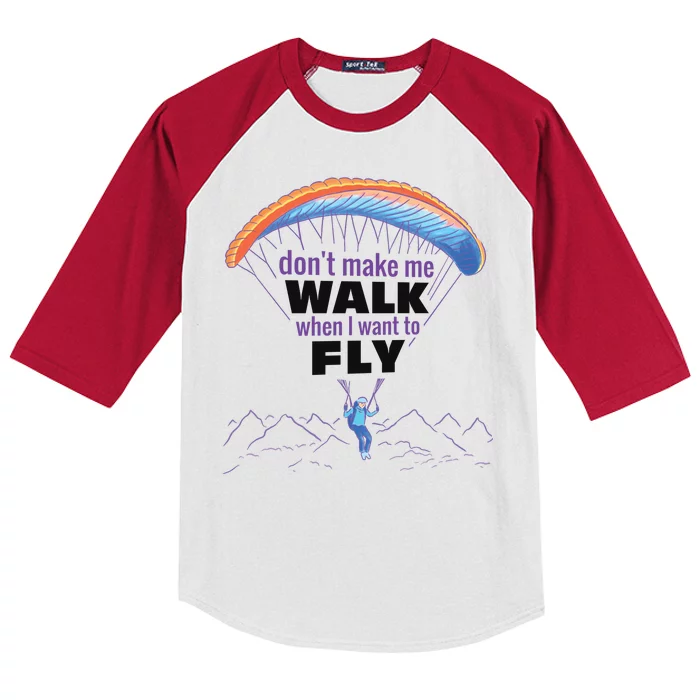 Want To Fly Paragliding Kids Colorblock Raglan Jersey