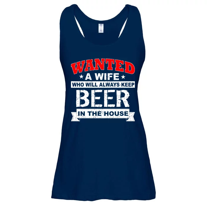 Wanted A Wife Who Will Always Keep Beer Ladies Essential Flowy Tank