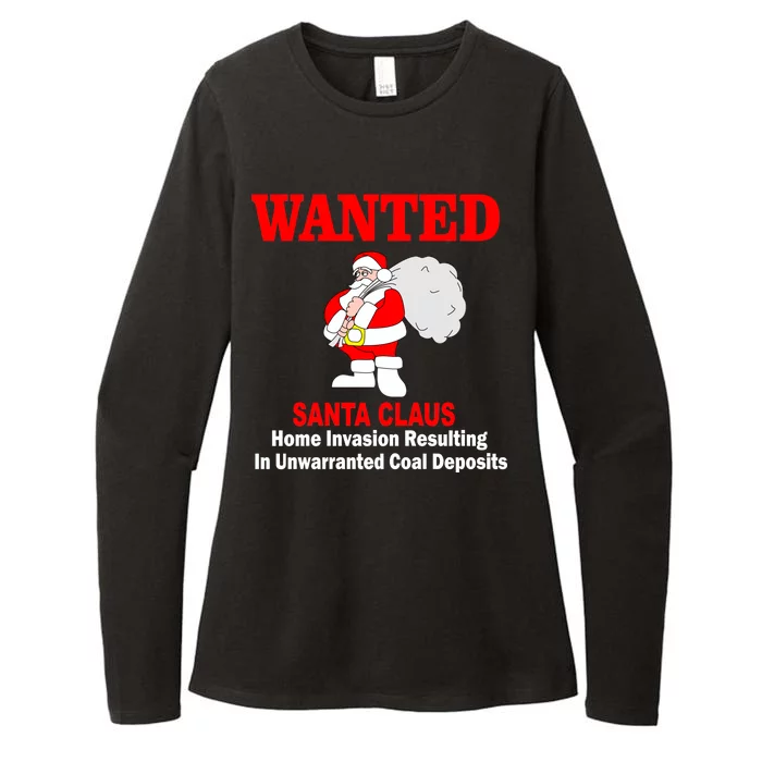 Wanted Santa Claus Home Invasion Womens CVC Long Sleeve Shirt