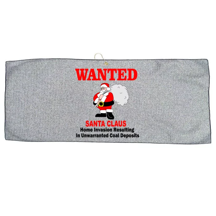 Wanted Santa Claus Home Invasion Large Microfiber Waffle Golf Towel